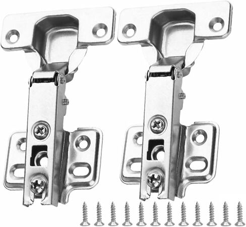 Damper Buffer Steel Soft Close Hidden Hinges with Screw Kitchen Cabinet Door 2/4/8/10Pcs(10PCS) in Saudi Arabia