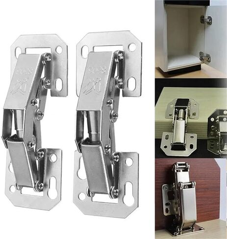 Stainless Steel Cabinet Hinges 90 Degree No-Drilling Hole Cupboard Door Buffer 1Pcs(3 inch) in Saudi Arabia