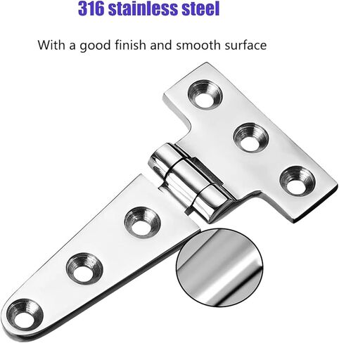 Marine T Hinges 4 Inch X 2 Inches Heavy Duty 316 Stainless Steel with Screws-AT36 4Pcs in Saudi Arabia