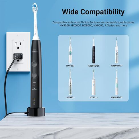 Replacement Charger Base for HX5100 HX6100 - Charger Compatible with Philips Sonicare Protective Clean 5300 HX6000 HX8000 HX9000 Electric Toothbrush Charging Dock in Saudi Arabia