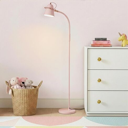 Brightech Zoey LED Floor Lamp - Flexible, Bright Standing Task Light for Puzzles, Crafting, Sewing and Reading - Perfect Dimmable Lighting for Kids Bedrooms, Desks, Nurseries, & Offices - Pastel Pink in Saudi Arabia