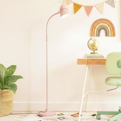 Brightech Zoey LED Floor Lamp - Flexible, Bright Standing Task Light for Puzzles, Crafting, Sewing and Reading - Perfect Dimmable Lighting for Kids Bedrooms, Desks, Nurseries, & Offices - Pastel Pink in Saudi Arabia