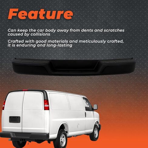 labwork Black Steel Rear Step Bumper Assembly without Park Assist Sensor Holes Replacement for 1996-2023 Chevy Express Savana GM1103143 in Saudi Arabia