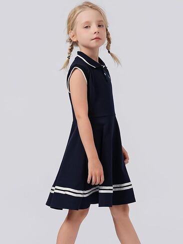 Girl's Sleeveless Dress Sport Polo Dress Cute Pattern Casual Outfits Sundress for Kids 2-7 in Saudi Arabia