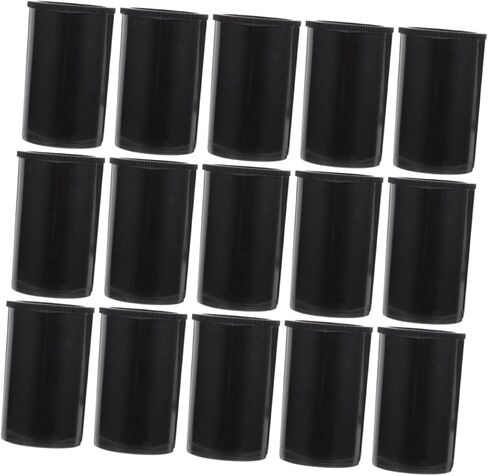 50pcs Plastic Film Canisters Lids Film Storage Containers for Photography Reusable Canisters Moisture and - Black Tubes in Saudi Arabia