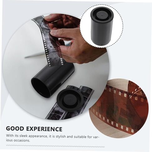 50pcs Plastic Film Canisters Lids Film Storage Containers for Photography Reusable Canisters Moisture and - Black Tubes in Saudi Arabia