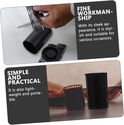 50pcs Plastic Film Canisters Lids Film Storage Containers for Photography Reusable Canisters Moisture and - Black Tubes in Saudi Arabia
