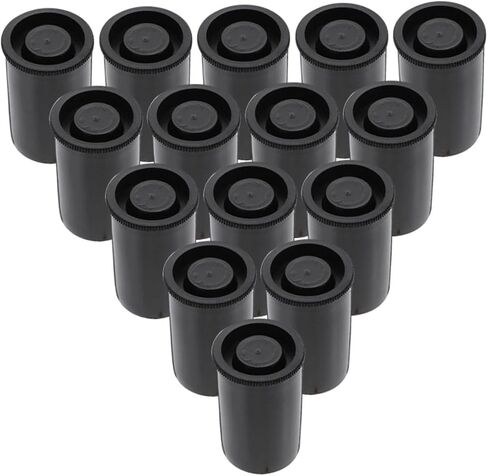 50pcs Plastic Film Canisters Lids Film Storage Containers for Photography Reusable Canisters Moisture and - Black Tubes in Saudi Arabia