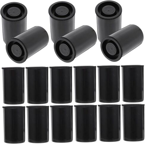 50pcs Plastic Film Canisters Lids Film Storage Containers for Photography Reusable Canisters Moisture and - Black Tubes in Saudi Arabia