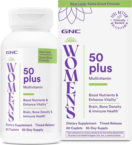 GNC Women's 50 Plus Multivitamin - Women's Multivitamin for Complete Nutrition - Clinically-Backed Dietary Supplement - High-Potency - Monthly Vitamin Supply - 60 Count (30 Servings) in Saudi Arabia