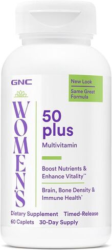 GNC Women's 50 Plus Multivitamin - Women's Multivitamin for Complete Nutrition - Clinically-Backed Dietary Supplement - High-Potency - Monthly Vitamin Supply - 60 Count (30 Servings) in Saudi Arabia