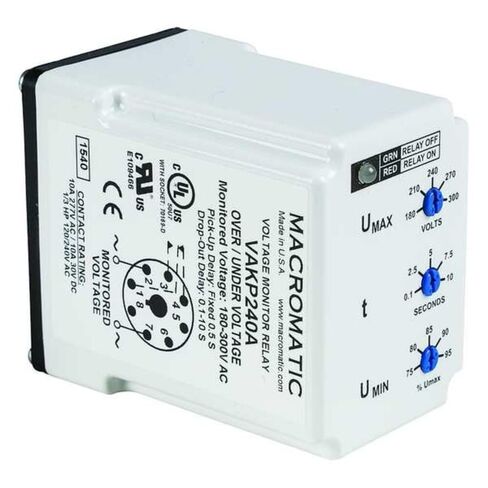 Macromatic VAKP240A Voltage Monitor Relay, 240Vc, Plug-In in Kuwait