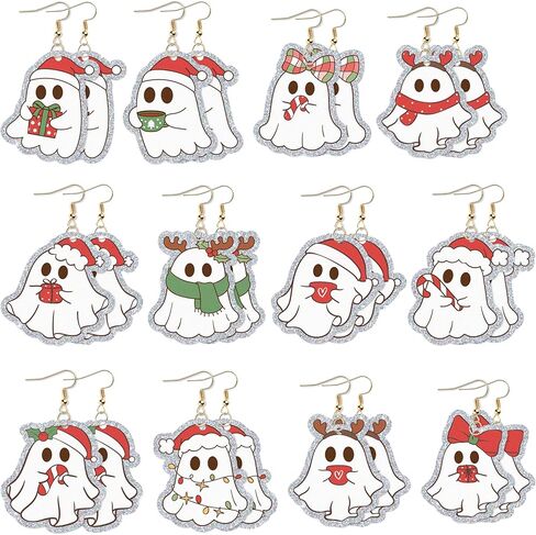 Cute Jewelry Earring Set - Stud and Hook Acrylic Dangle Earrings, Mismatched Enamel & Acrylic Earrings for Women Girls' Summer Vacation & Everyday Outfit Accessories in Saudi Arabia