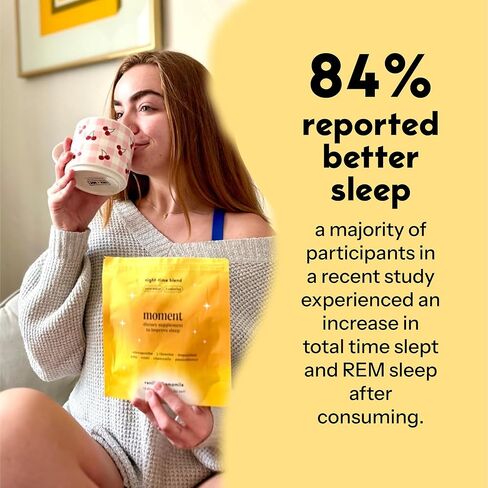 Moment Sleep Tea (Shark Tank) | Vanilla Chamomile | Melatonin Alternative | 0 Sugar | Low Calorie | 0 Caffeine | Mushroom Drink | Adaptogens, Reishi, GABA, Magnesium, Chamomile | Keto | 15 Servings in Saudi Arabia