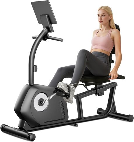 Recumbent Exercise Bike, Magnetic Staionary Bikes for Home with 16-level Resistance & Adjustable Seat in Kuwait