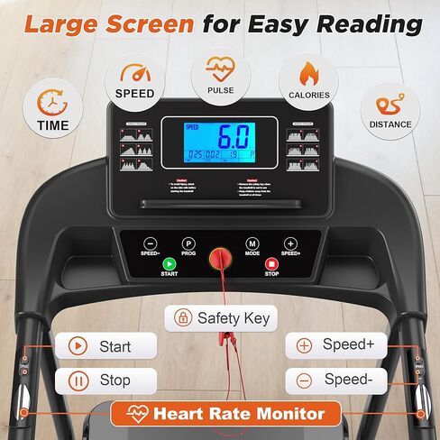 Walking Treadmill for Seniors, Treadmills for Home with Long Handles for Balance, Joint-Friendly Shock Absorption, Smart APP & Heart Rate Monitor, Ideal for Elderly Rehab & Family Workouts in Kuwait