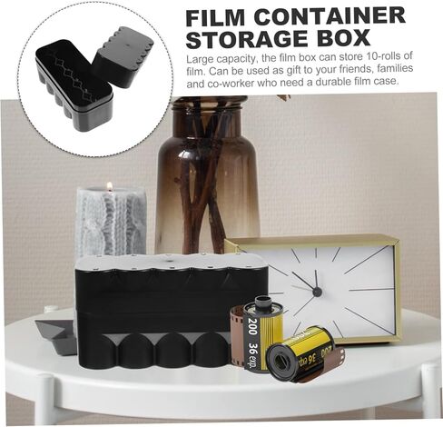 Veemoon 2pcs Box Film Canisters Case Hard Plastic Film Holder Black Storage Box for Camera in Saudi Arabia