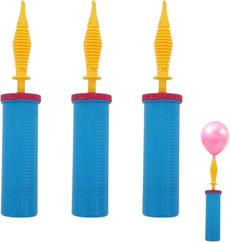 Balloon Pump Hand 3pcs Two-Way Dual Action -Balloon Hand Pump Manual Air Blower for Balloons for Latex, Aluminum Foil Balloons, Swimming Rings and Inflatable Mattresses (Blue Pink/1.9 * 10.8 Inches) in Kuwait