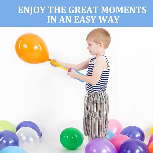 Balloon Pump Hand 3pcs Two-Way Dual Action -Balloon Hand Pump Manual Air Blower for Balloons for Latex, Aluminum Foil Balloons, Swimming Rings and Inflatable Mattresses (Blue Pink/1.9 * 10.8 Inches) in Kuwait