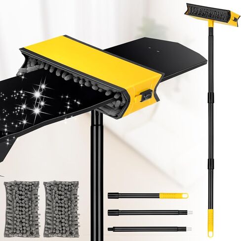 Ceiling Fan Cleaner Duster with Extension Pole, Fan Blade Cleaner Microfiber Cleaning Tool with Reusable Chenille Mop Head for High Ceiling Fan Blade Blinds Cobweb in Kuwait