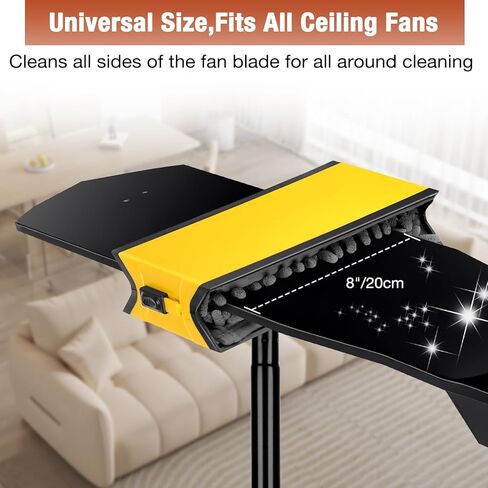 Ceiling Fan Cleaner Duster with Extension Pole, Fan Blade Cleaner Microfiber Cleaning Tool with Reusable Chenille Mop Head for High Ceiling Fan Blade Blinds Cobweb in Kuwait