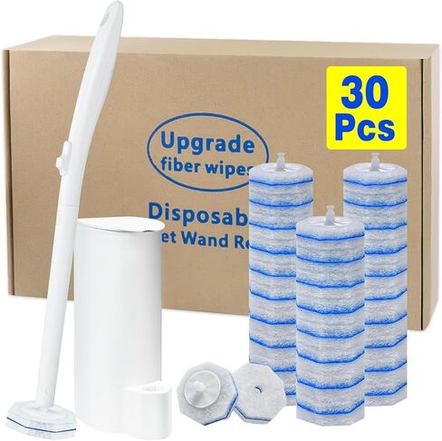 Disposable Toilet Brush and Holder Set, with 30 PCS Toilet Wand refills for Clorox. in Kuwait