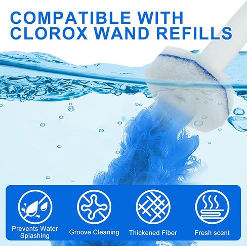Disposable Toilet Brush and Holder Set, with 30 PCS Toilet Wand refills for Clorox. in Kuwait