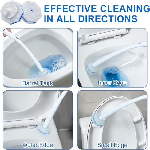 Disposable Toilet Brush and Holder Set, with 30 PCS Toilet Wand refills for Clorox. in Kuwait