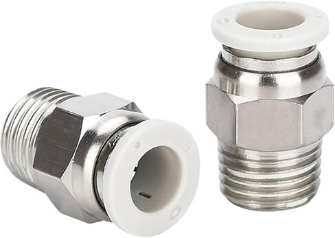 1pcs PC Pneumatic Quick Connector PU Hose Air Pipe 4 6 8 10 12mm White Copper External Thread PT1/4 "1/2" 1/8 "3/8" M5 PC8-02 10-02(PC8-03) in Saudi Arabia