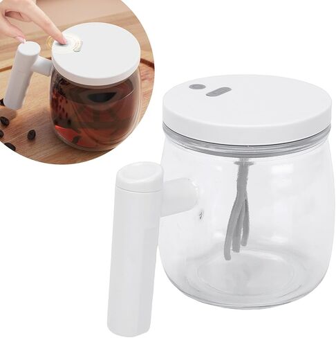 Fockety Electric Mixing Mug, Automatic Stirring Glass Cup with Efficient Magnet Stirring System for Coffee Milk Protein Powder, 400ml Capacity Rechargeable USB in Saudi Arabia