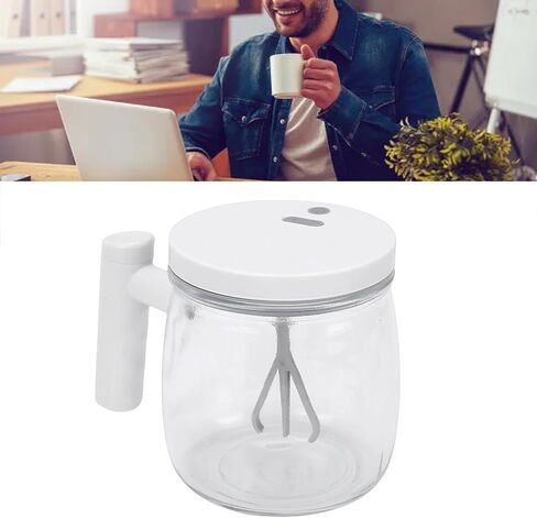 Fockety Electric Mixing Mug, Automatic Stirring Glass Cup with Efficient Magnet Stirring System for Coffee Milk Protein Powder, 400ml Capacity Rechargeable USB in Saudi Arabia