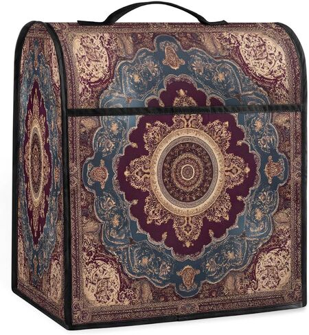 Kitchen Aid Cover for Stand Mixer Dust Cover 6/7/8 Quart Bowl Lift Dust-proof Washable Kitchen Appliance Accessories Covers with Top Handle and Pockets Water-resistant Carpet Ethnic Red in Saudi Arabia