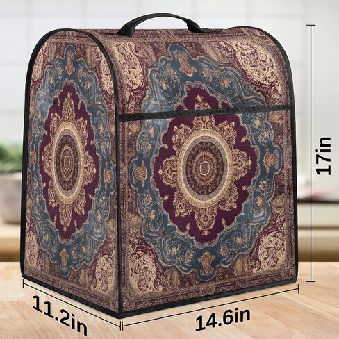 Kitchen Aid Cover for Stand Mixer Dust Cover 6/7/8 Quart Bowl Lift Dust-proof Washable Kitchen Appliance Accessories Covers with Top Handle and Pockets Water-resistant Carpet Ethnic Red in Saudi Arabia