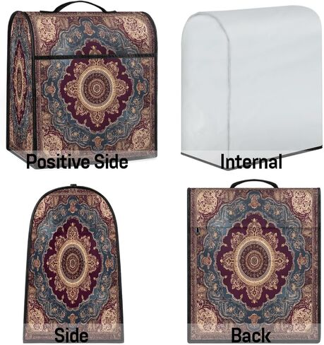 Kitchen Aid Cover for Stand Mixer Dust Cover 6/7/8 Quart Bowl Lift Dust-proof Washable Kitchen Appliance Accessories Covers with Top Handle and Pockets Water-resistant Carpet Ethnic Red in Saudi Arabia