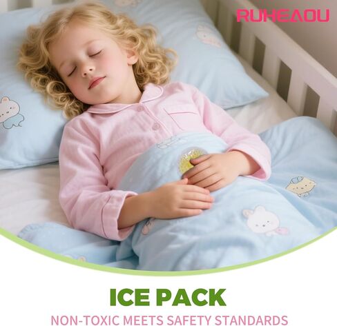 Kids Ice Pack - 8 Vibrant Colors Reusable Soft Gel Cold Compress for Children | Flexible Injury Relief for Swelling, Bumps & Bruises in Kuwait