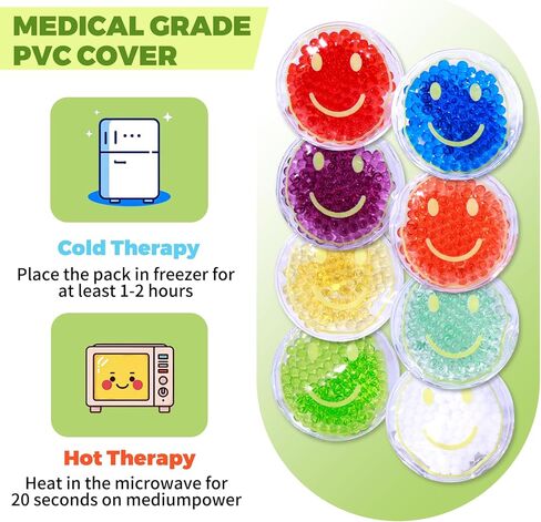Kids Ice Pack - 8 Vibrant Colors Reusable Soft Gel Cold Compress for Children | Flexible Injury Relief for Swelling, Bumps & Bruises in Kuwait