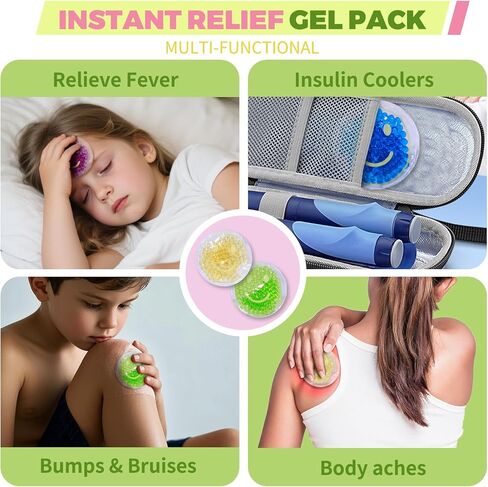 Kids Ice Pack - 8 Vibrant Colors Reusable Soft Gel Cold Compress for Children | Flexible Injury Relief for Swelling, Bumps & Bruises in Kuwait