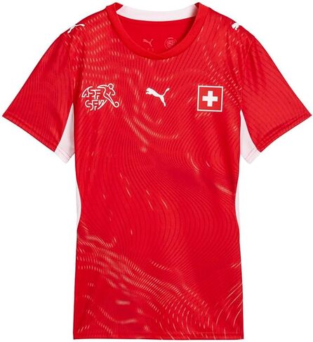 PUMA Womens Switzerland Home Crew Neck Short Sleeve Jersey Casual - Red in Saudi Arabia