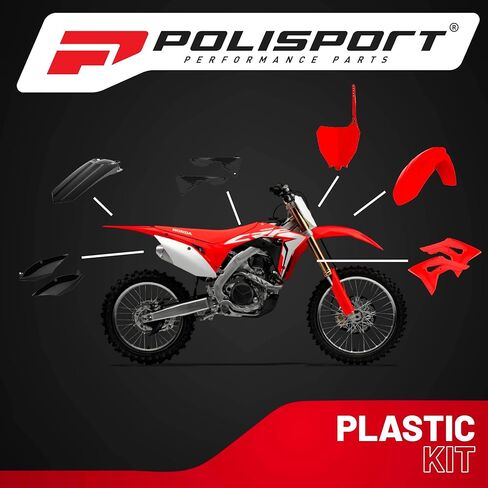 Polisport Motocross (MX) Replica Plastic Kit for Honda CRF 450R (2017-20) – OEM Quality, Durable, Flexible & Perfect Fit – Black in Saudi Arabia