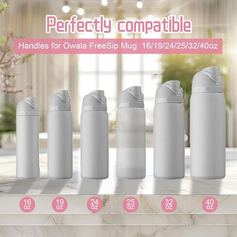 4 قطع مقابض لـ Owala FreeSip 24oz 32oz، مقبض حلقي لغطاء زجاجة المياه، قطع بديلة لكوب Owala 16/25/40oz، ملحقات استبدال غطاء علوي سهل للزجاجة، خالية من BPA (4 ألوان) in Kuwait