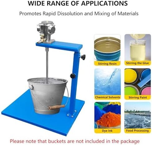 Power Mixer Pneumatic Agitator Clamp-On Drum Agitator Industrial-Grade Pneumatic Shaker Paint Stirring Tool，5 Gallon Pneumatic Mixer, 1/8HP Stainless Steel Paint Mixer Drill Attachment, Adju in Saudi Arabia