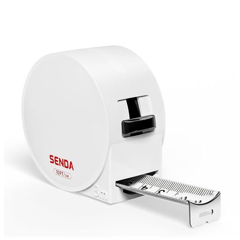SENDA Tape Measure 16FT/5M, Compact Mini Measuring Tape, Black & White Faceted Ruler Tape, Easy-to-Read Metric/Inch Measurements for Home, Office & DIY Crafts Use(White) in Kuwait