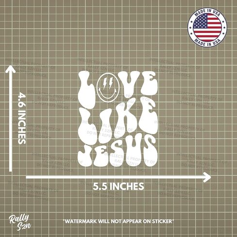 Love Like Jesus - Funny Car Vinyl Decal Bumper Sticker for Car, Wall, Window, Vehicle, Weather Resistant, Viral (White) in Kuwait