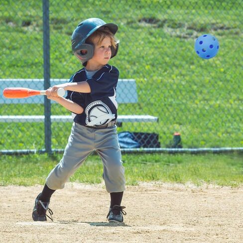 32 Pack 8 Colors Plastic Baseball Practice Balls, Lightweight Hollow Soft Balls for Hitting Pitching Batting Training Indoor & Outdoor Sport with a Drawstring Bag in Kuwait
