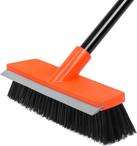 فرشاة سطح بمقبض طويل، مكنسة تنظيف الأرضيات ذات شعيرات خشنة، 55 بوصة في الهواء الطلق لإزالة الأوساخ والأوراق والثلج على السجاد والباحات والجراج والخرسانة in Kuwait