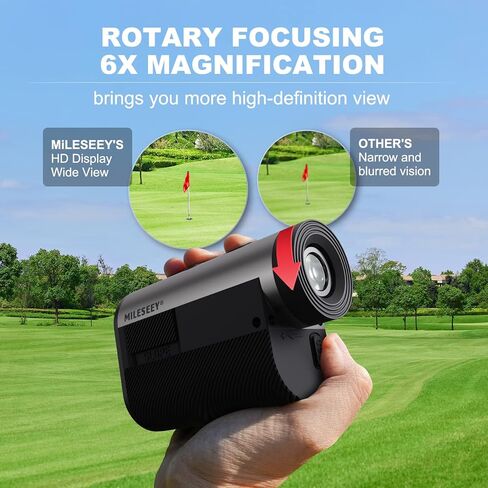 Mileseey GPF12 Golf Rangefinder with Slope - 1100 Yards Laser Range Finder with 7.5° Wide View, Golf Scope Distance Finder 6X Magnification 0.1s Flag Pole Locking Vibration USB C Rechargeable in Kuwait