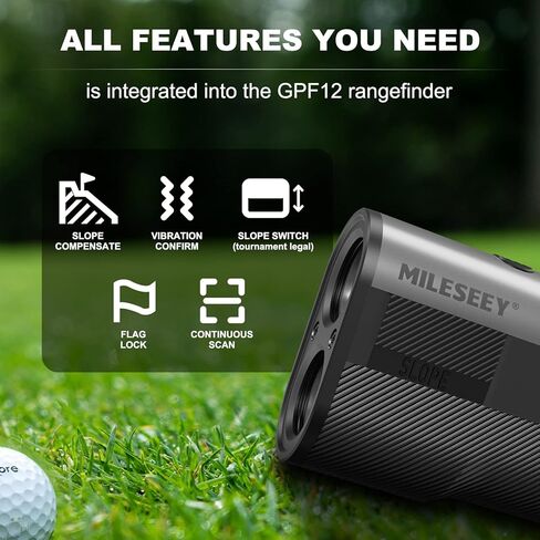 Mileseey GPF12 Golf Rangefinder with Slope - 1100 Yards Laser Range Finder with 7.5° Wide View, Golf Scope Distance Finder 6X Magnification 0.1s Flag Pole Locking Vibration USB C Rechargeable in Kuwait