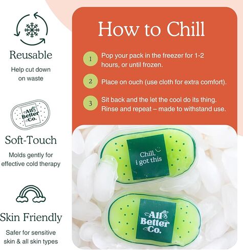 Soft Reusable Ice Packs Cold Compress Pads for Kids & Adults – Pain Relief Ice Gel Packs for Injuries, Boo Boos, Growing Pains, Knee, Back, Flexible, Freezable & Gentle on Skin - Set of 2 in Saudi Arabia