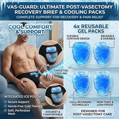 Vasectomy Reusable Cold Ice Packs for Testicular Support and Pain Relief, Vasectomy Gift for Men (Excluding Underwear) in Kuwait