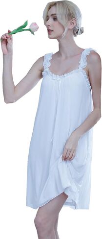 Womens' Vintage Sleepwear Sleeveless Nightdress Cute Nightshirt Summer Pajamas Lounger Housedress Chemises in Kuwait